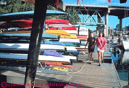 Stock Photo #12400: keywords - boat boats british columbia couple creation dock docks granville horz island kayak kayaking kayaks man rent rental summer vancouver woman