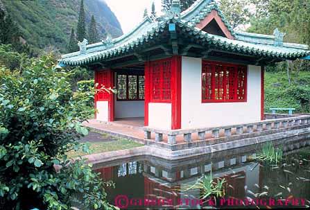 Stock Photo #13508: keywords -  architecture asian building chinese design destination gardens hawaii hawaiian heritage historic home horz house in islands maui style travel wailukua
