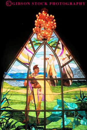 Stock Photo #13512: keywords - art artful chapel colorful destination glass hawaii hawaiian in islands maui motif stained travel vert window windows