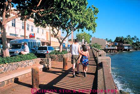 Stock Photo #13527: keywords -  coast coastal couple couples destination front hawaii hawaiian horz islands lahaina maui ocean people sea shore shoreline street streets stroll strollers strolling travel tropical vacation walk walker walkers walking waterfront waterfronts