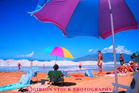 Stock Photo #8666: keywords - beach beaches coast coastal color destination hawaii hawaiian horz island islands kamaole marine maritime maui ocean resort resorts sea seashore seawater shore shoreline surf travel tropical umbrella umbrellas usa vacation water