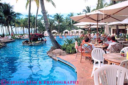 Grand Wailea Resort pool deck cafe Maui Hawaii Stock Photo 13540
