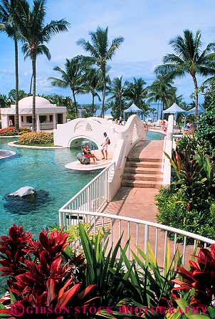 Stock Photo #13544: keywords -  area bridge bridges deck decks destination expensive hawaii hawaiian hotel hotels islands kea lani leisure luxurious luxury maui metal path paths pool pools posh rail railing resort resorts step steps swim swimming travel tropical upscale vacation vacations vert walkway walkways