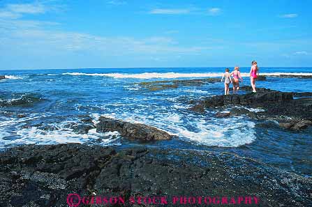 Stock Photo #13558: keywords -  activities activity explore fun girls hawaii hawaiian horz lava leisure low maui ocean outdoor outside people person play playing plays recreation released rocks sea sunny sunshine surf tidal tidepool tidepools tropical vacation volcanic warm water