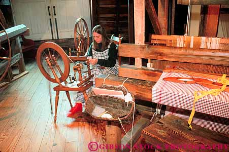 Stock Photo #13579: keywords - cooperstown copperstown era farm history horz living museum museums new people person portray portraying portrays spin spinning tradition traditional woman wool york