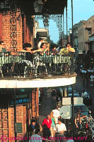 Stock Photo #8536: keywords -  architecture balcony building buildings cafe destination french louisiana new orleans quarter recreation travel usa vacation vert