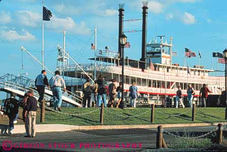 Stock Photo #8579: keywords -  destination horz louisiana mississippi new orleans people recreation river riverboat riverboats riverfront travel usa vacation