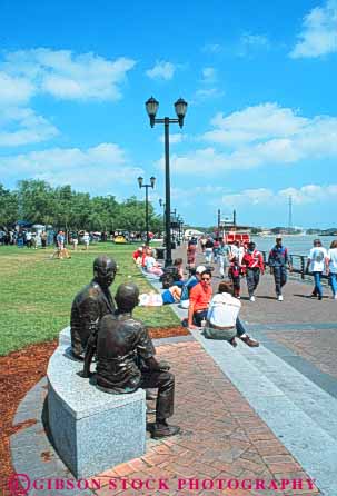 Stock Photo #8583: keywords -  architecture artificial design destination downtown fake imitation louisiana men metal modern near new orleans park parks people plaza plazas public realistic recreation relax relaxing riverfront sculpture sculptures spanish travel urban usa vacation vert