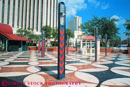 Stock Photo #8585: keywords - architecture design destination downtown horz louisiana modern new orleans park parks plaza plazas public recreation spanish travel urban usa vacation