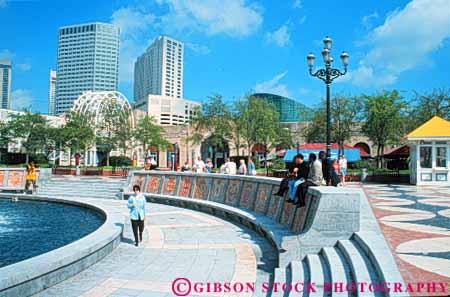 Stock Photo #8586: keywords -  architecture design destination downtown horz louisiana modern new orleans park parks people plaza plazas public recreation relax relaxing spanish travel urban usa vacation