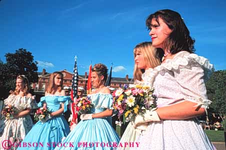 Stock Photo #8595: keywords -  annual antebellum beautiful beauty contest contests costume costumed destination display dress dresses events fiesta formal girls horz louisiana new orleans parade parades present pretty promenade promenades recreation spring tradition traditional travel usa vacation woman women young