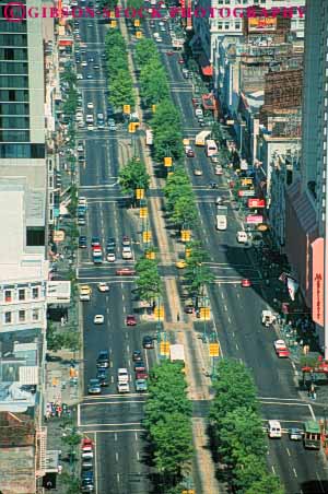 Stock Photo #8599: keywords -  aerial aerials boulevard boulevards canal elevated intersection louisiana new orleans overhead street streets traffic vert view