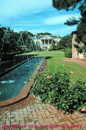 Stock Photo #8602: keywords - big building buildings class expensive fountain historic home homes house houses huge landscape landscaping large longue louisiana luxury mansion mansions new orleans plantation plantations scale up upper vert vue
