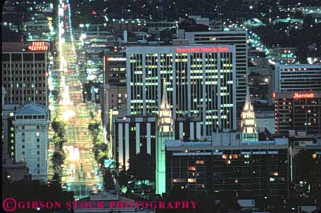Stock Photo #7628: keywords - america american architecture building buildings business center cities city cityscape cityscapes downtown dusk evening high horz lake light lighting modern new night office rise salt skyline skylines urban usa utah