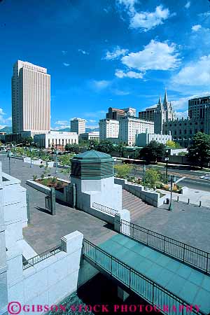 Stock Photo #12657: keywords - buildings business center church cities city cityscape cityscapes district downtown lake mormon salt skyline skylines temple urban utah vert