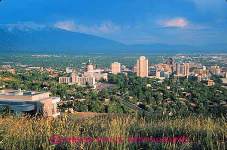 Stock Photo #12660: keywords - buildings business center church cities city cityscape cityscapes district downtown horz lake mormon salt skyline skylines temple urban utah