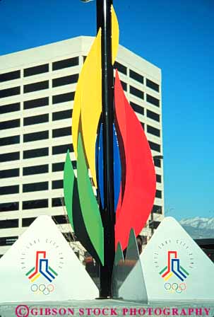 Stock Photo #9646: keywords -  center cities city colorful downtown gallivan lake monument olympics salt sculpture sculptures symbol symbolic symbolize symbolizes symbols urban utah vert winter