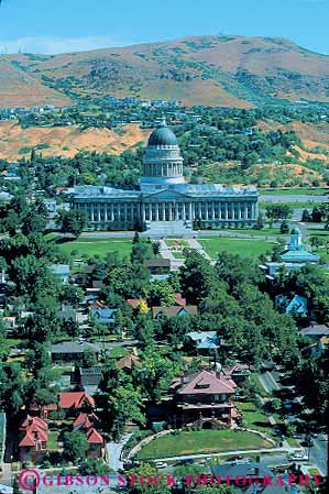 Stock Photo #12664: keywords -  building capitol capitols city elevate elevated government lake municipal neighborhood neighborhoods public residential salt state urban utah vert view