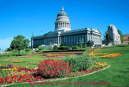 Stock Photo #12665: keywords - building capitol capitols city flower garden gardens government horz lake landscaped landscaping municipal public salt urban utah