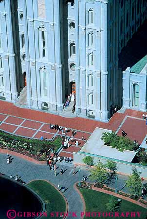Stock Photo #12676: keywords - aerial aerials church churches city day down downward elevate elevated group groups lake latter look looking mormon overhead party people saints salt temple utah vert view wedding weddings