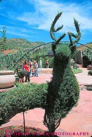 Stock Photo #12651: keywords -  animal botanical butte city deer elk form garden gardens lake park parks plant public red salt shape shapes summer topiary utah vert