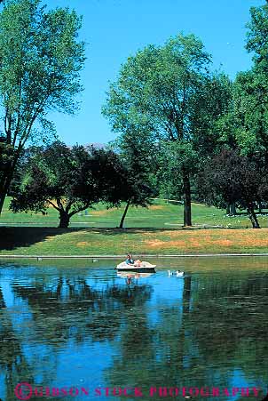 Stock Photo #12653: keywords -  boat city lake lakes liberty municipal park parks peddle people pond ponds public relax relaxing salt summer utah vert water