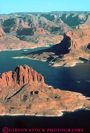 Stock Photo #12016: keywords -  aerial aerials area canyon colorado glen lake lakes landscape landscapes national powell recreation reservoir river sandstone southwest utah vert water west western