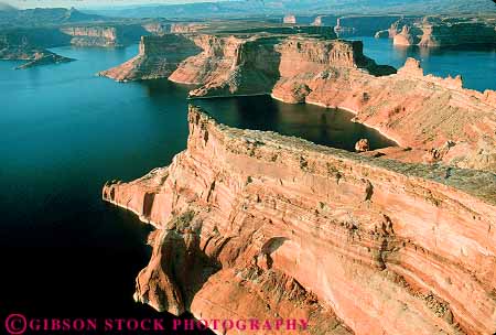 Stock Photo #12017: keywords -  aerial aerials area canyon cliff cliffs colorado glen horz lake lakes national powell recreation reservoir river sandstone southwest utah water west western