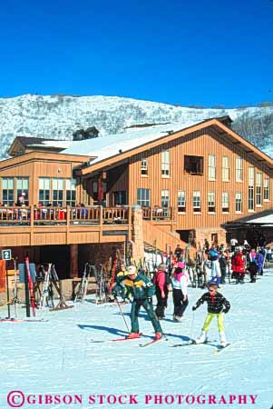 Stock Photo #9707: keywords -  area base building deer downhill lodge lodges park people recreation resort resorts season ski skier skiers skiing snow sport sports utah valley vert winter