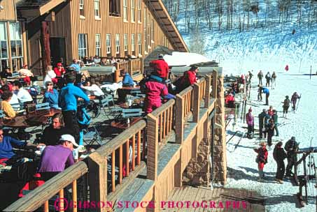 Stock Photo #9714: keywords -  area deck decks deer downhill horz lodge outdoor outside park people recreation relax relaxing resort resorts restaurant season ski skier skiers skiing snow sport sports sunny utah valley winter