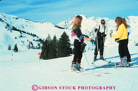 Stock Photo #13915: keywords - alta area cold downhill friend friends group groups horz mountain mountains of outdoor outside recreation resort resorts rocky season ski skier skiers skiing skis snow sport sports together trip utah vacation wasatch winter woman women young