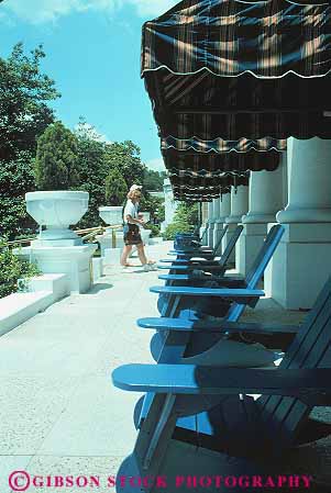 Stock Photo #13951: keywords -  arkansas bath bathhouse baths buckstaff chairs couple enter historic hot house people porch resort resorts spring springs vert