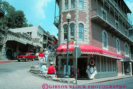 Stock Photo #13963: keywords -  arkansas brick building corner destination downtown eureka horz near old people springs summer tourist town towns travel vintage