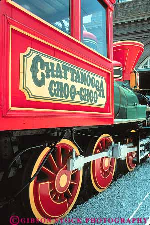 Stock Photo #13987: keywords -  chattanooga choo color colorful engine engines equipment heavy historic landmark locomotive locomotives old paint painted railroad railroads restored steam tennessee train trains vert vintage wheel wheels