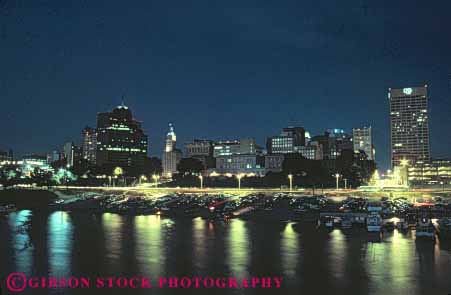 Stock Photo #7633: keywords -  america american architecture building buildings business center cities city cityscape cityscapes downtown high horz lights memphis modern new night office rise skyline skylines tennessee urban usa
