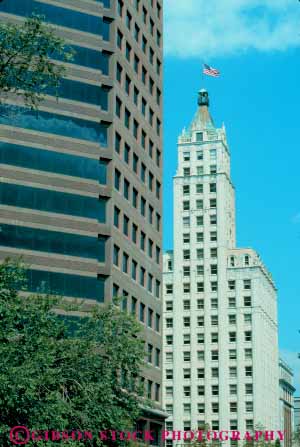 Stock Photo #11302: keywords -  architecture buildings cities city contrast contrasting design different downtown memphis new office old style tennessee vert