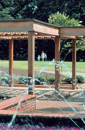 Stock Photo #11306: keywords -  and botanical fountain frame garden gardens lattice memphis patio shade square tennessee vert wood wooden