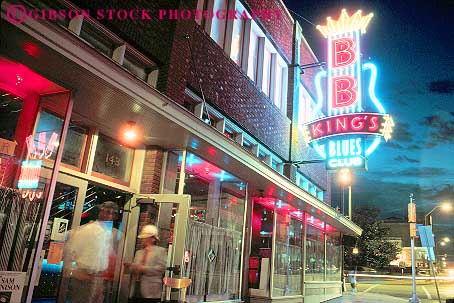Stock Photo #11321: keywords - advertising beale building buildings club district horz lighting lights memphis music neighborhood neon night sign signs street tennessee