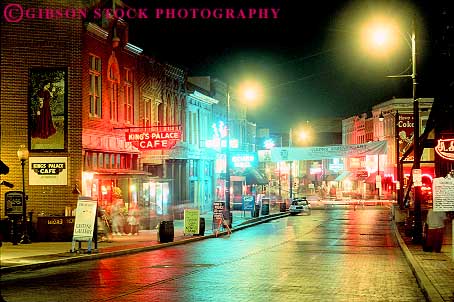 Stock Photo #11323: keywords - beale bright building buildings district horz lighting lights memphis music neighborhood neon night rain sign signs street tennessee wet