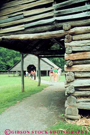 Stock Photo #13997: keywords -  appalachia appalachian buildings carolina farm farmstead great historic log mountain mountains national north old park parks people pioneer preserve preserved public reconstructed smoky vert wood wooden