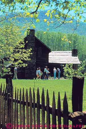 Stock Photo #13998: keywords - appalachia appalachian buildings cabin carolina farm farmstead great historic home house mountain mountains national north old park parks people pioneer preserve preserved public reconstructed smoky vert wood wooden