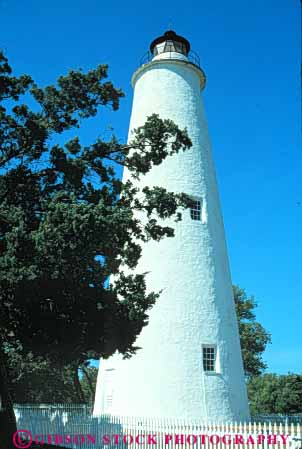 Stock Photo #9560: keywords - banks beach beaches cape carolina coast coastal destination hatteras high historic house light lighthouse north ocracoke outer resort resorts seashore shore shoreline site summer tall tower travel vacation vert white