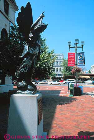 Stock Photo #14014: keywords -  art asheville carolina cities city downtown north park parks public sculpture sculptures sidewalk square stone street streets town towns vert