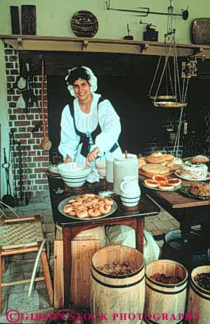 Stock Photo #3399: keywords -  antique baking bern carolina dress era fireplace historic history kitchen living new north palace released tryon vert woman