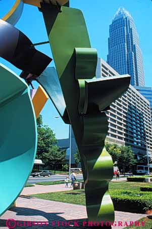 Stock Photo #7640: keywords -  abstract america american architecture art building buildings business carolina center charlotte cities city cityscape cityscapes downtown high modern new north office public rise sculpture skyline skylines urban usa vert