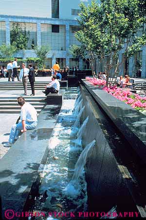 Stock Photo #12207: keywords - carolina charlotte corporate downtown first fountain fountains in north outdoor outside people plaza plazas relaxing union urban vert water