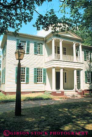 Stock Photo #14063: keywords -  architecture building carolina design greek historic history home house mordecai north park parks raleigh residence site style vert white