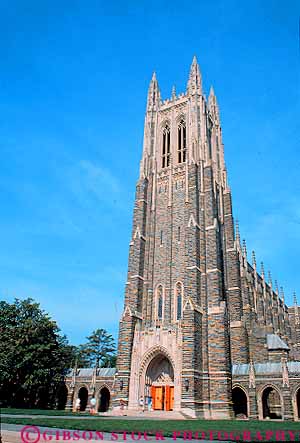 Stock Photo #12365: keywords -  architecture campus campuses carolina chapel chapels churches churh collage collages duke durham gothic masonry north stone tower towers universities university vert
