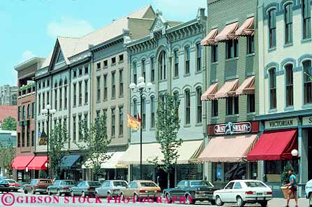 Stock Photo #14072: keywords -  blue building buildings business country district downtown grass historic horz kentucky lexington main row rows store stores street streets town towns