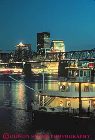 Stock Photo #7648: keywords -  america american architecture building buildings business center cities city cityscape cityscapes dark downtown evening high kentucky lighting lights louisville modern new night office ohio rise river skyline skylines urban usa vert